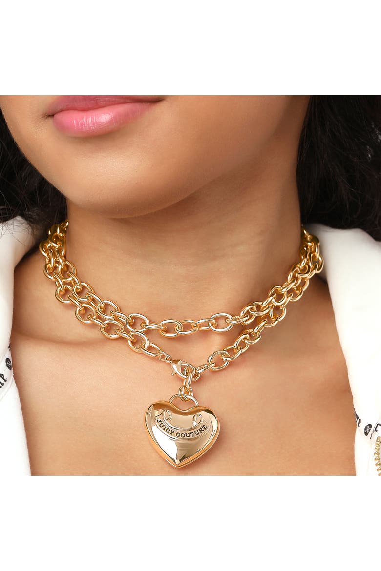 Gold-Tone Long Heart Pendant Necklace, Alternate, color, Gold