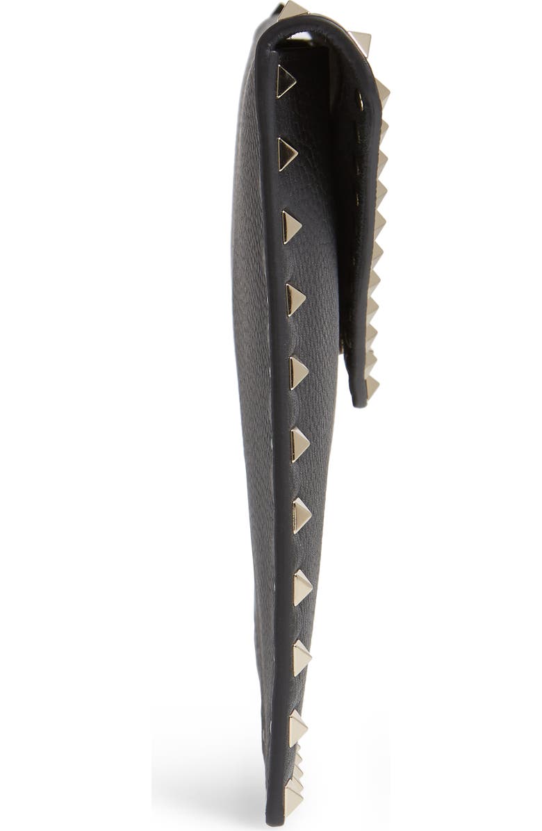 Valentino Garavani Large Rockstud Calfskin Leather Pouch, Alternate, color,