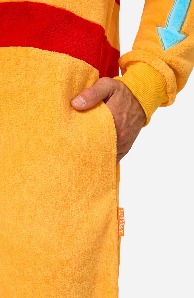 OppoSuits Aang Avatar<sup>®</sup> Long Sleeve Hooded Fleece Jumpsuit, Alternate, color, Yellow