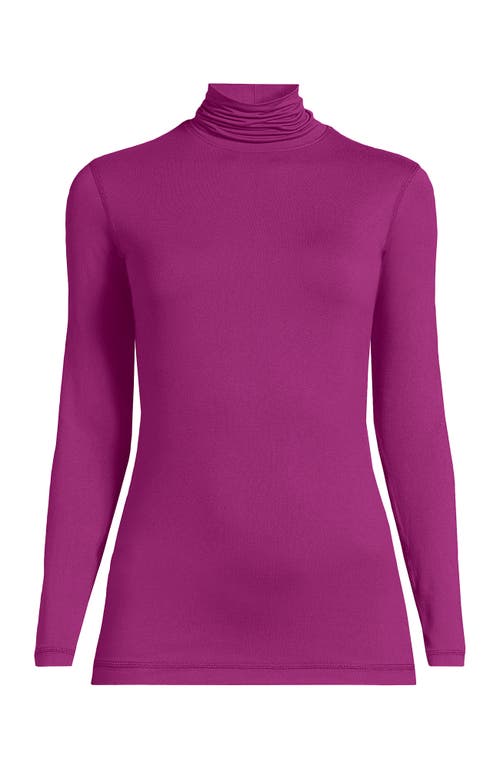 Lands' End Plus Size Baselayer Cozy Thermaskin Turtleneck Top In Purple