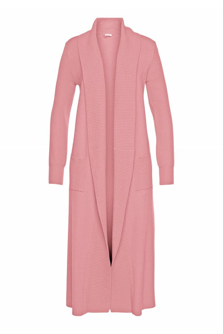 Long Knit Cardigan, Alternate, color, Rose