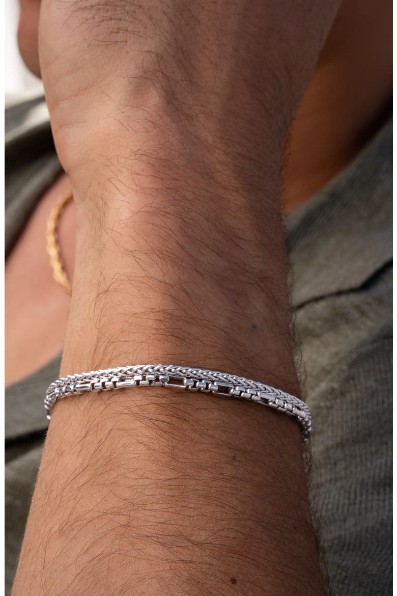 Men's 14K Gold Box Chain Bracelet (Nordstrom Exclusive), Alternate, color, 14K WHITE GOLD