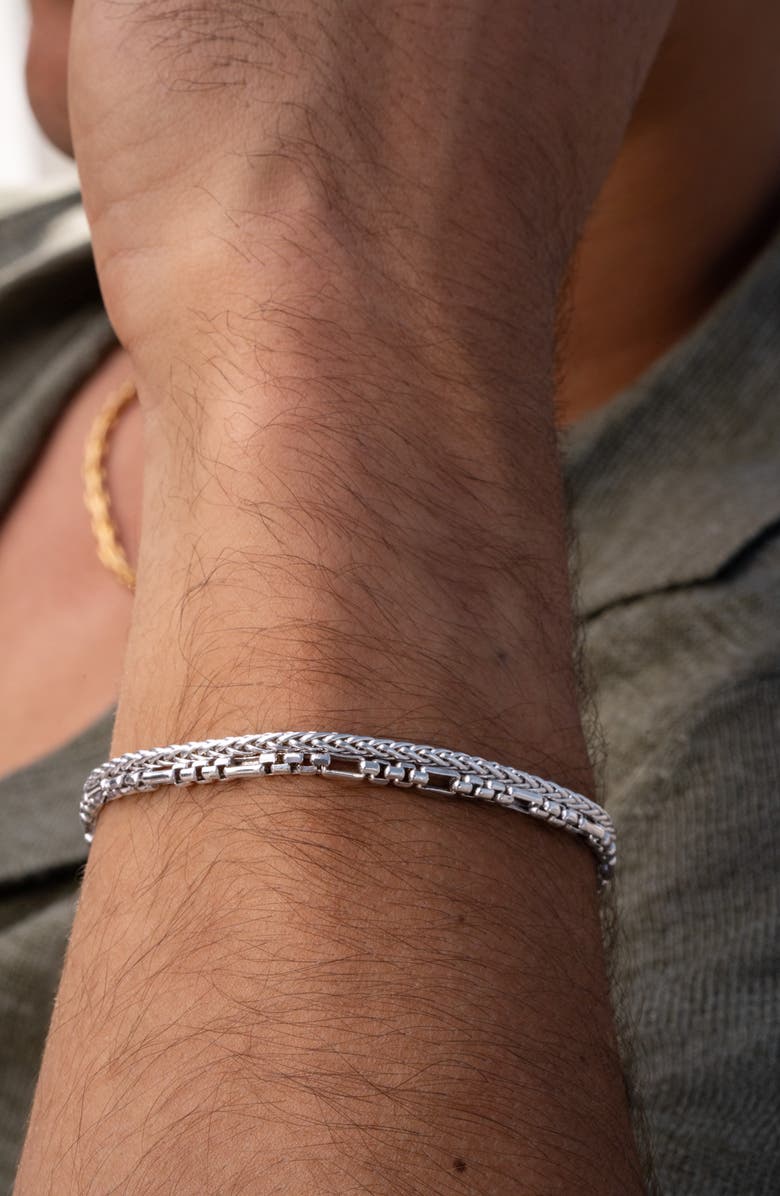 Bony Levy Men's 14K Gold Box Chain Bracelet, Alternate, color, 14K White Gold