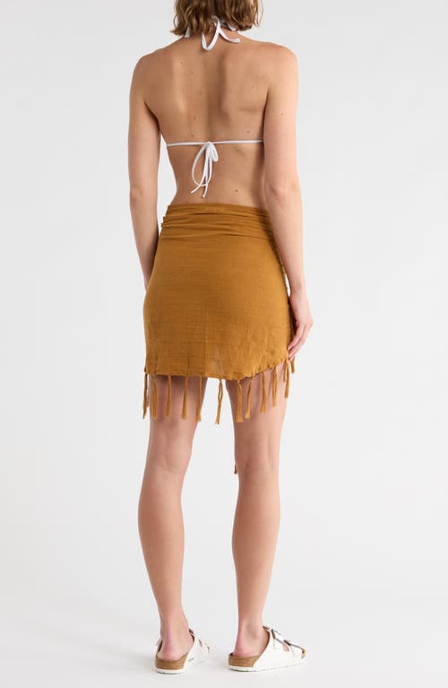 Vitamin A ® Sirena Tassel Linen Blend Sarong In Yellow
