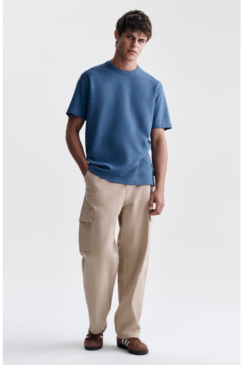 Texture Cotton T-Shirt, Alternate, color, BIJOU BLUE