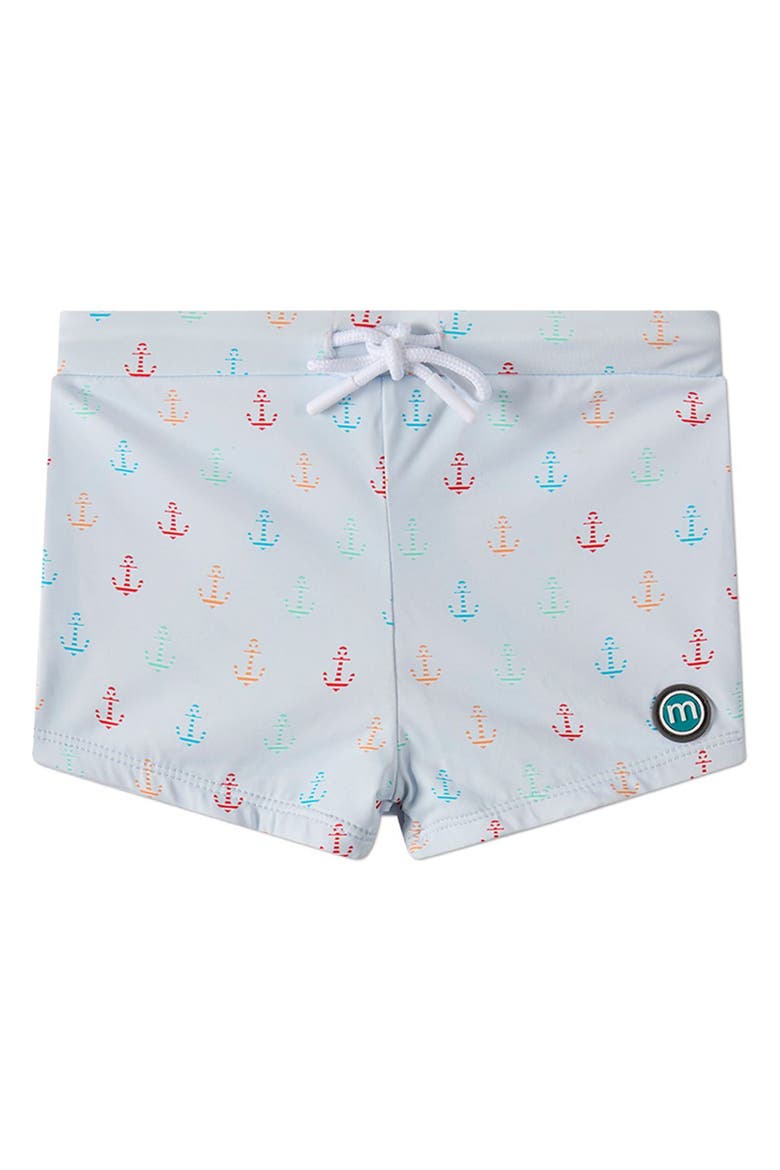 Kids' Anchor-Print Chlorine-Resistant Swim Shortie, Main, color, Blue