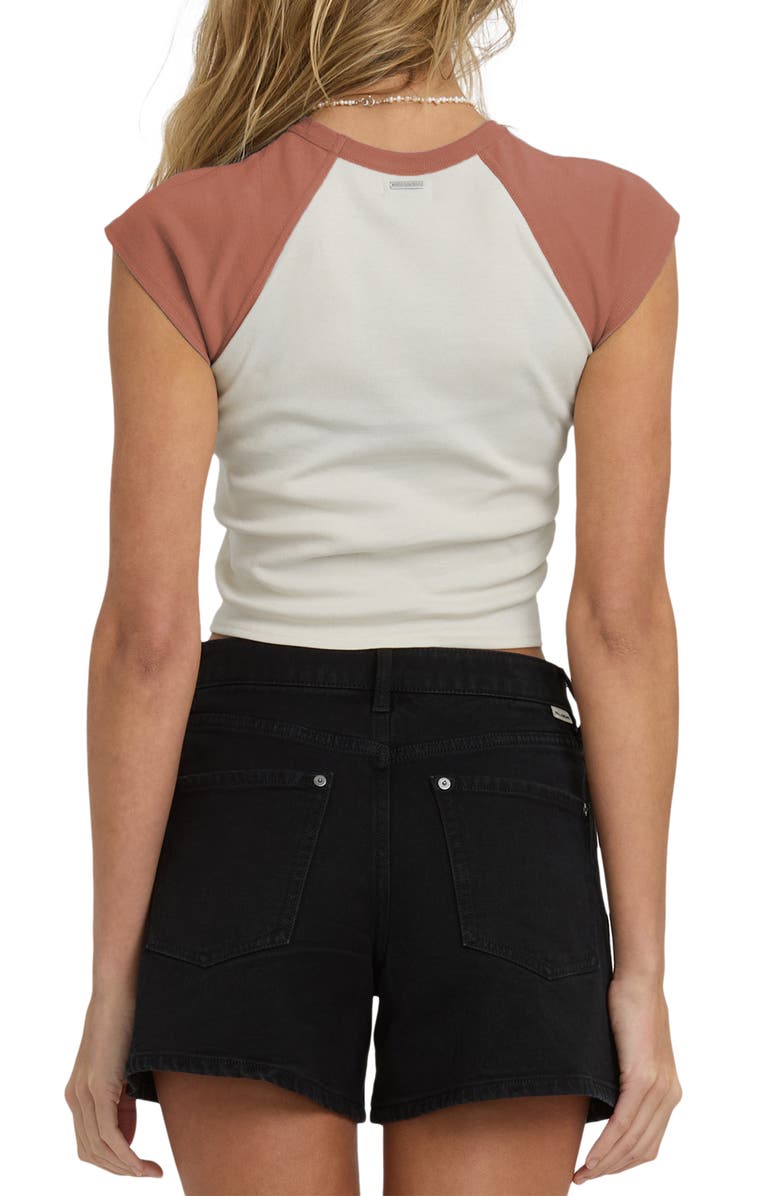 Billabong Forever Had Colorblock Cotton Graphic Baby Tee, Alternate, color, Sedona