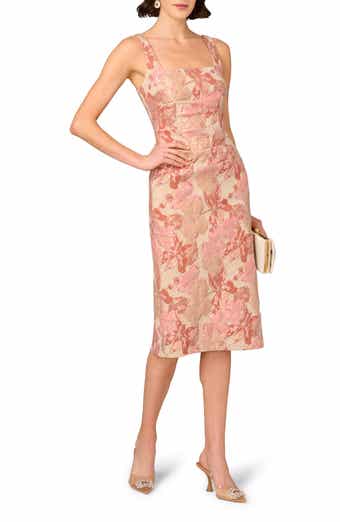 Stretch Jacquard Midi Cocktail Dress