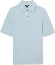 Reiss Era Basket Weave Knit Polo Sweater