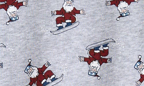 Petit Lem Kids' Snowboard Santa Sweatshirt & Joggers Set In Gray