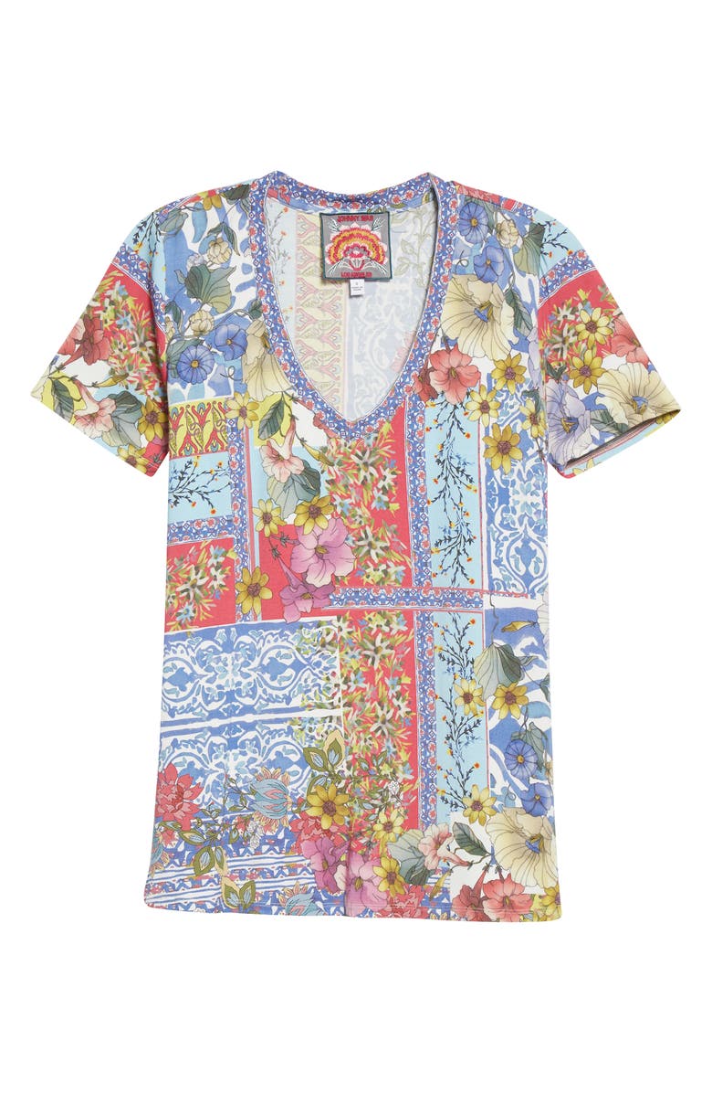 Johnny Was Midsummer Favorites Floral V-Neck T-Shirt, Alternate, color, 