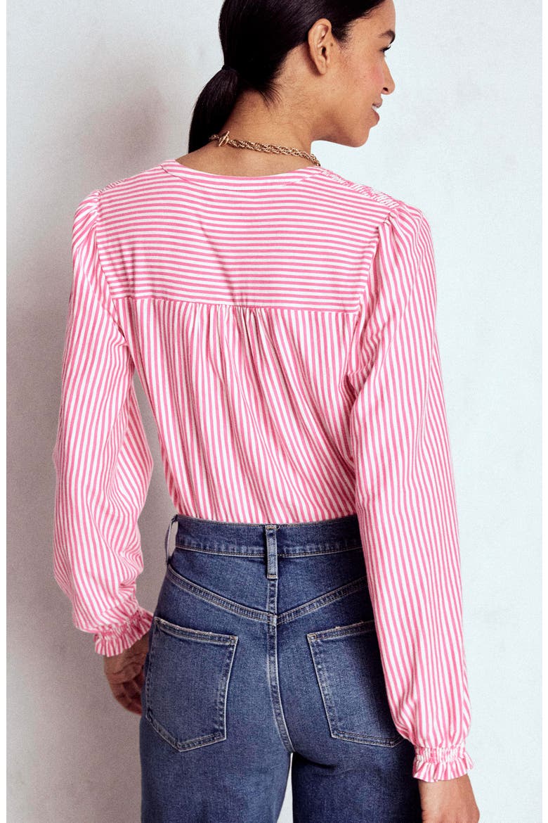 Elsa Smocked Woven Shirt, Alternate, color, PINK RIBBON STRIPE