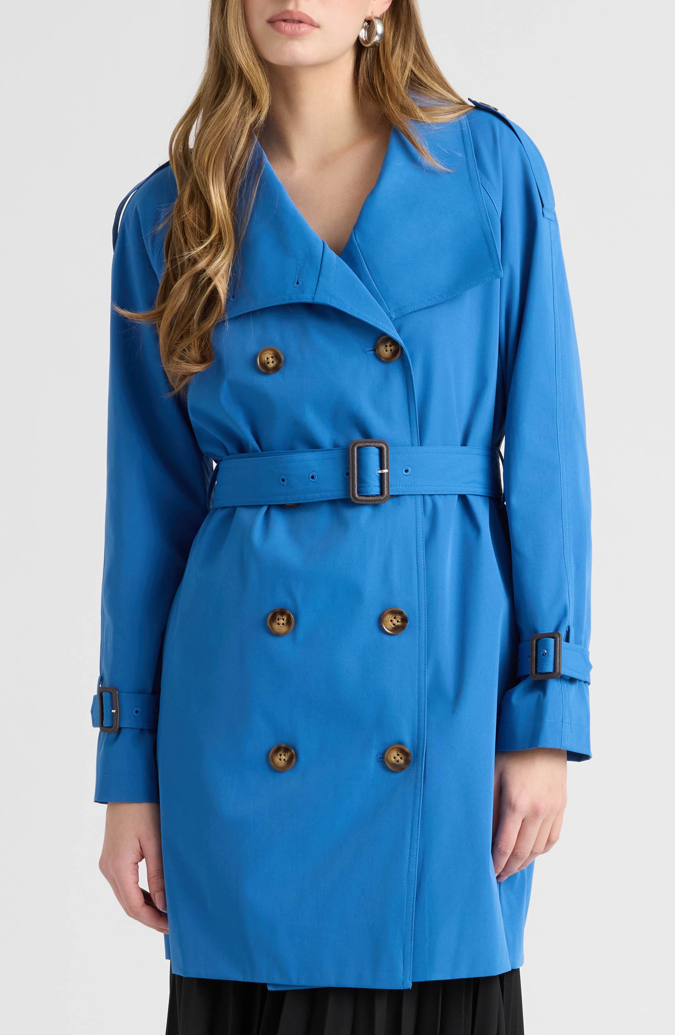 Belted Double Breasted Trench Coat - image 3