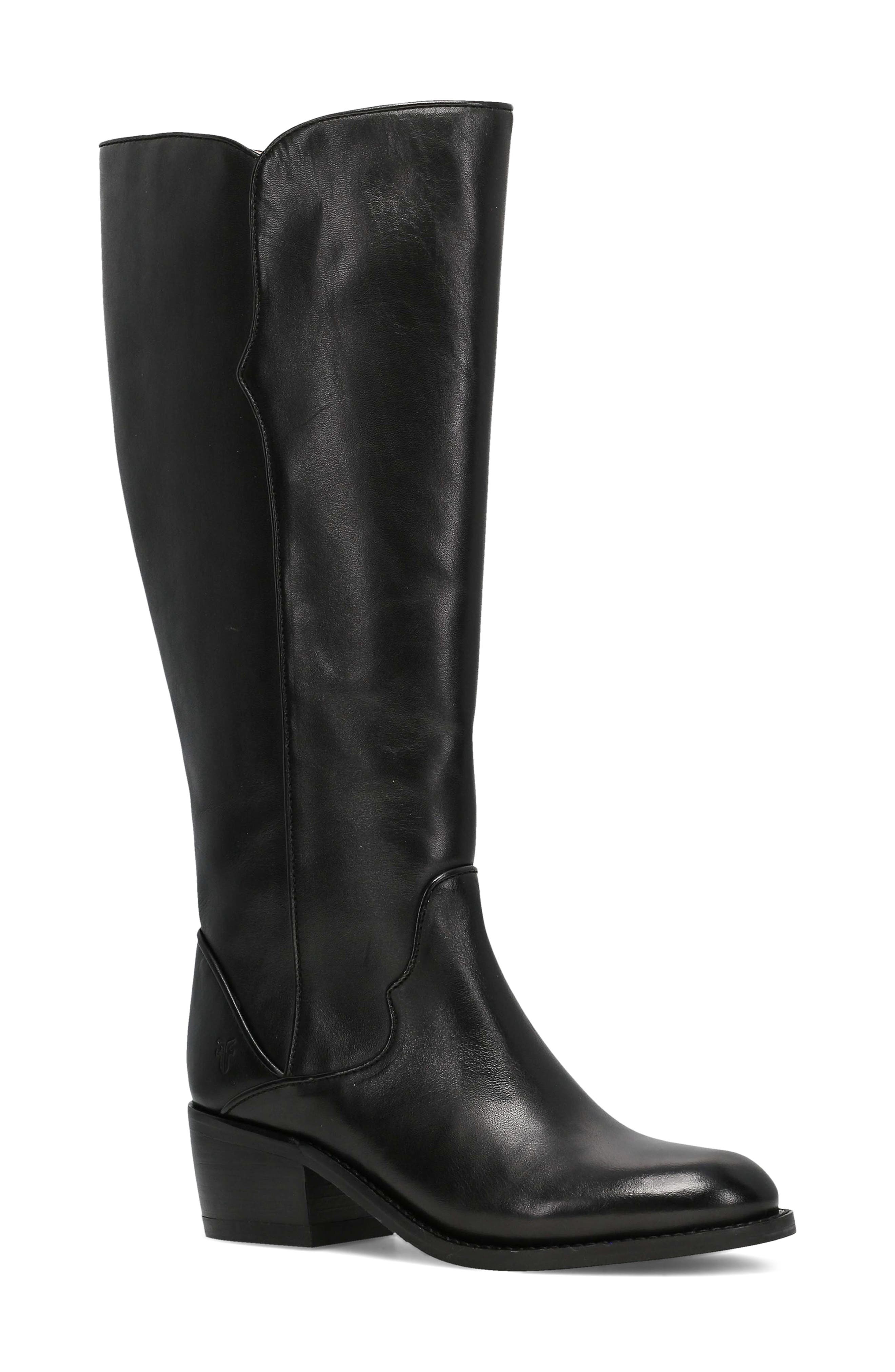 Frye Carson 2 Piping Knee High Boot, Main, color, Black