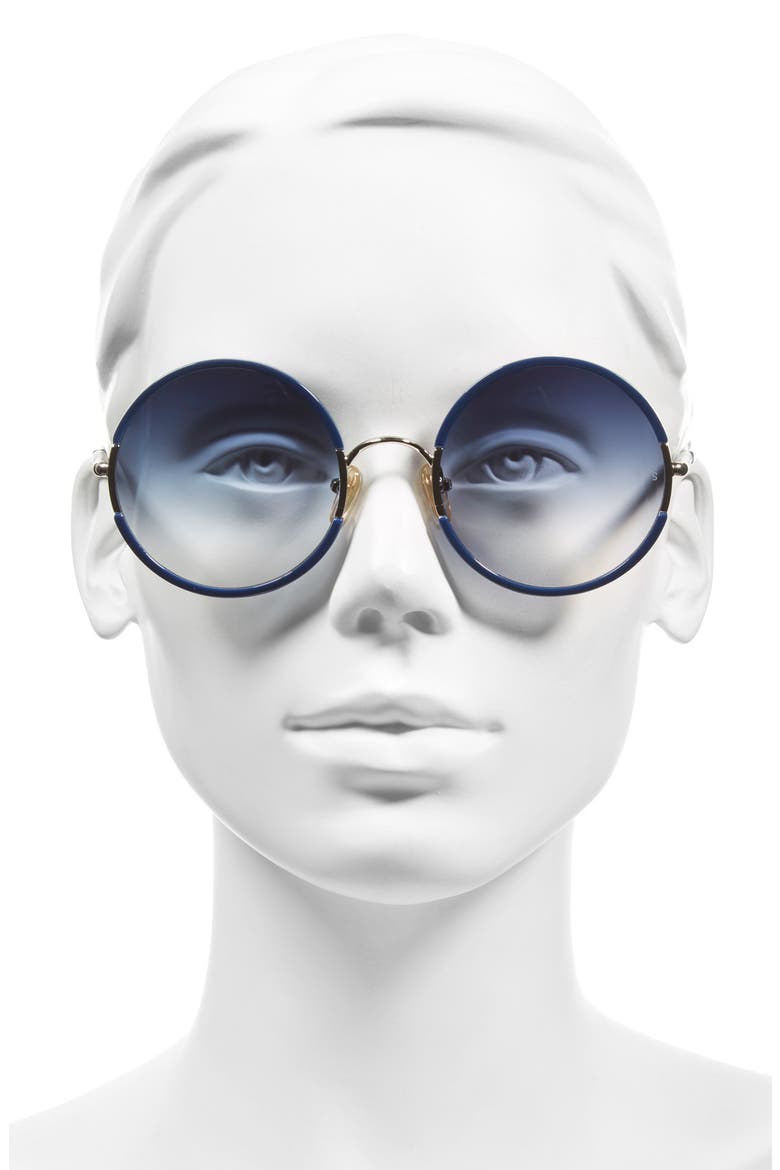'Yetti' 53mm Round Sunglasses, Alternate, color, NAVY
