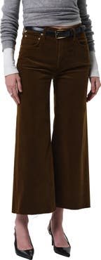 Citizens of Humanity Lyra Raw Hem Ankle Wide Leg Corduroy Pants