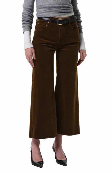 Citizens of Humanity Lyra Raw Hem Ankle Wide Leg Corduroy Pants