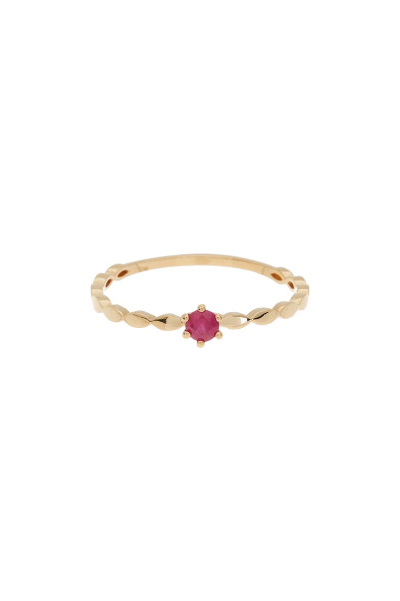 18K Gold Twist Band Ruby Ring (Nordstrom Exclusive), Alternate, color, 18K YELLOW GOLD