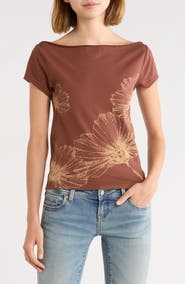 PacSun Daisy Off Shoulder Graphic Tee