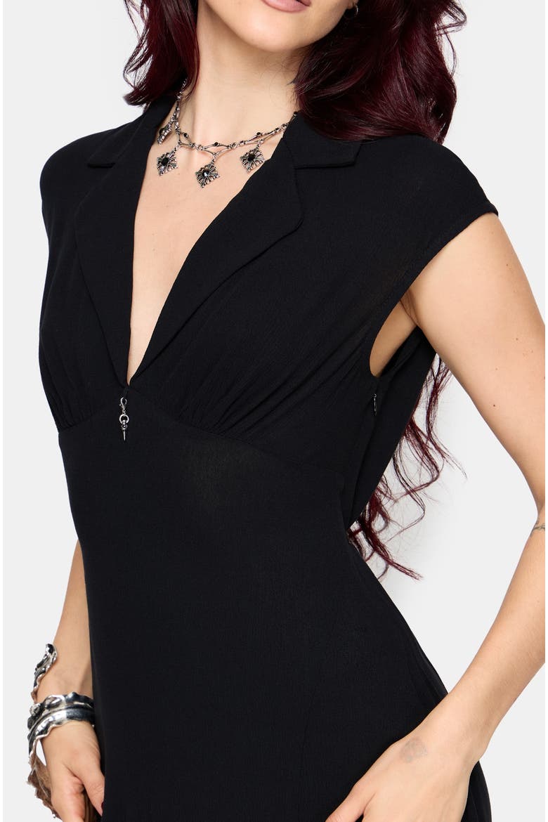 Kirya Tie Back Midi Dress, Alternate, color, Black