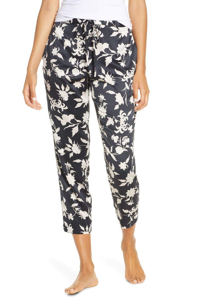 Fiesta Crop Pajama Pants, Main, color, BKC BLACK/ COCOON