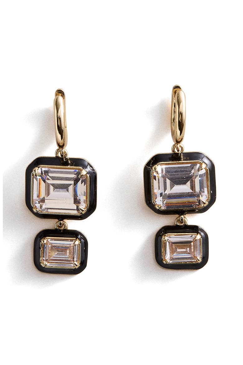 Felicity Crystal Drop Earrings, Main, color, BLACK