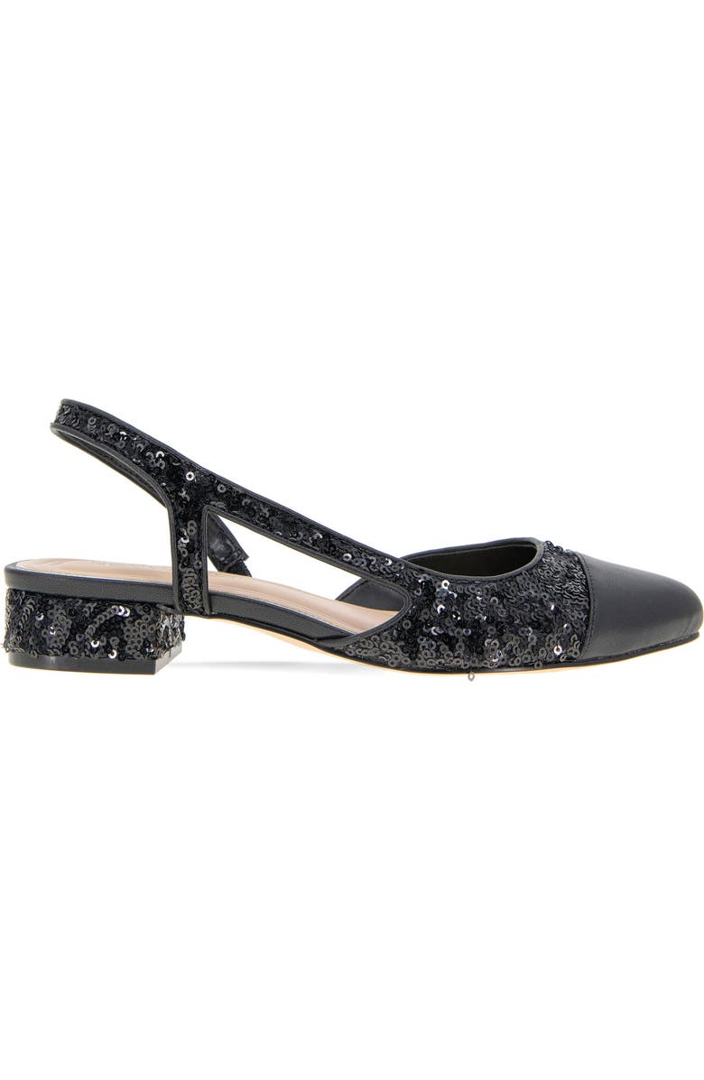 BCBGeneration Tillie 3 Slingback Cap Toe Pump, Alternate, color, Black Sequins/ Black