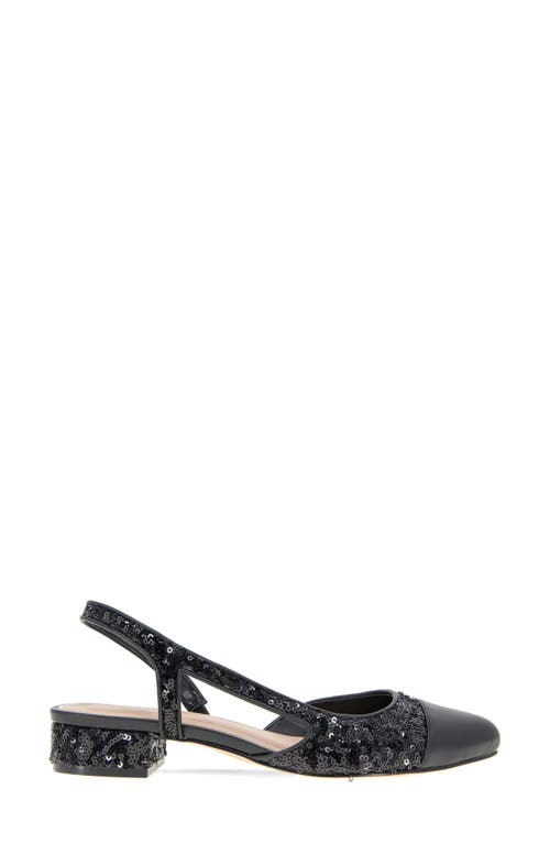 Bcbgeneration Tillie 3 Slingback Cap Toe Pump In Black Sequins/black