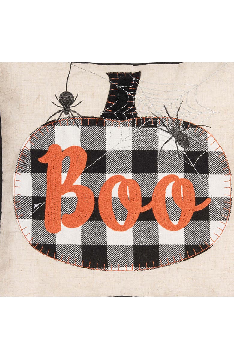 C&F Home Franklin Black Boo Chain Stitch Halloween Throw Pillow, 18" x 18", Alternate, color, Beige