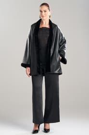 Natori Vegan Luxe Lambskin Fur Lined Topper