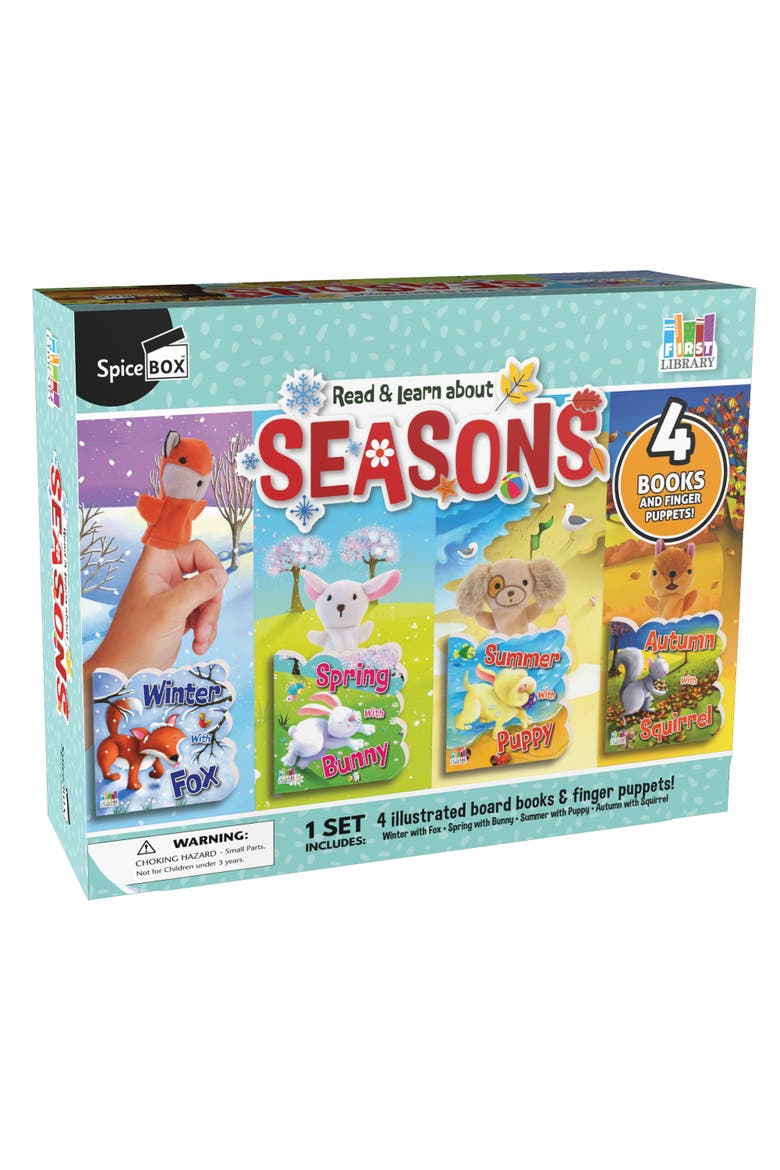 Four Seasons 4 Diecut Board Books With Finger Puppets, Main, color, Multicolored