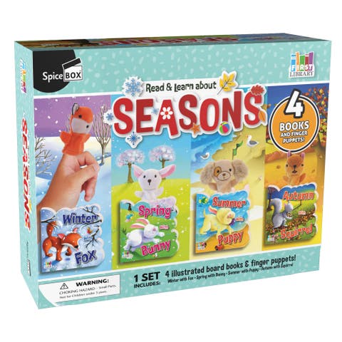 Four Seasons 4 Diecut Board Books With Finger Puppets
