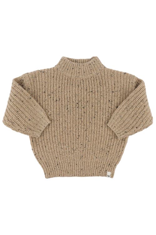 Oh Baby ! Speckle Knit Grandpa Knitted Pullover In Brown
