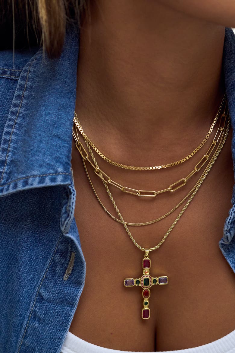 Dallas Necklace, Alternate, color, Gold