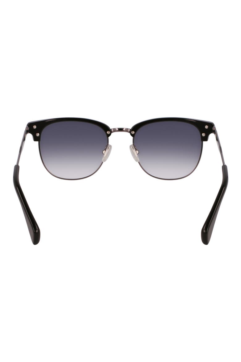 Linden 52mm Gradient Modified Rectangular Sunglasses, Alternate, color, GUNMETAL/ BROWN