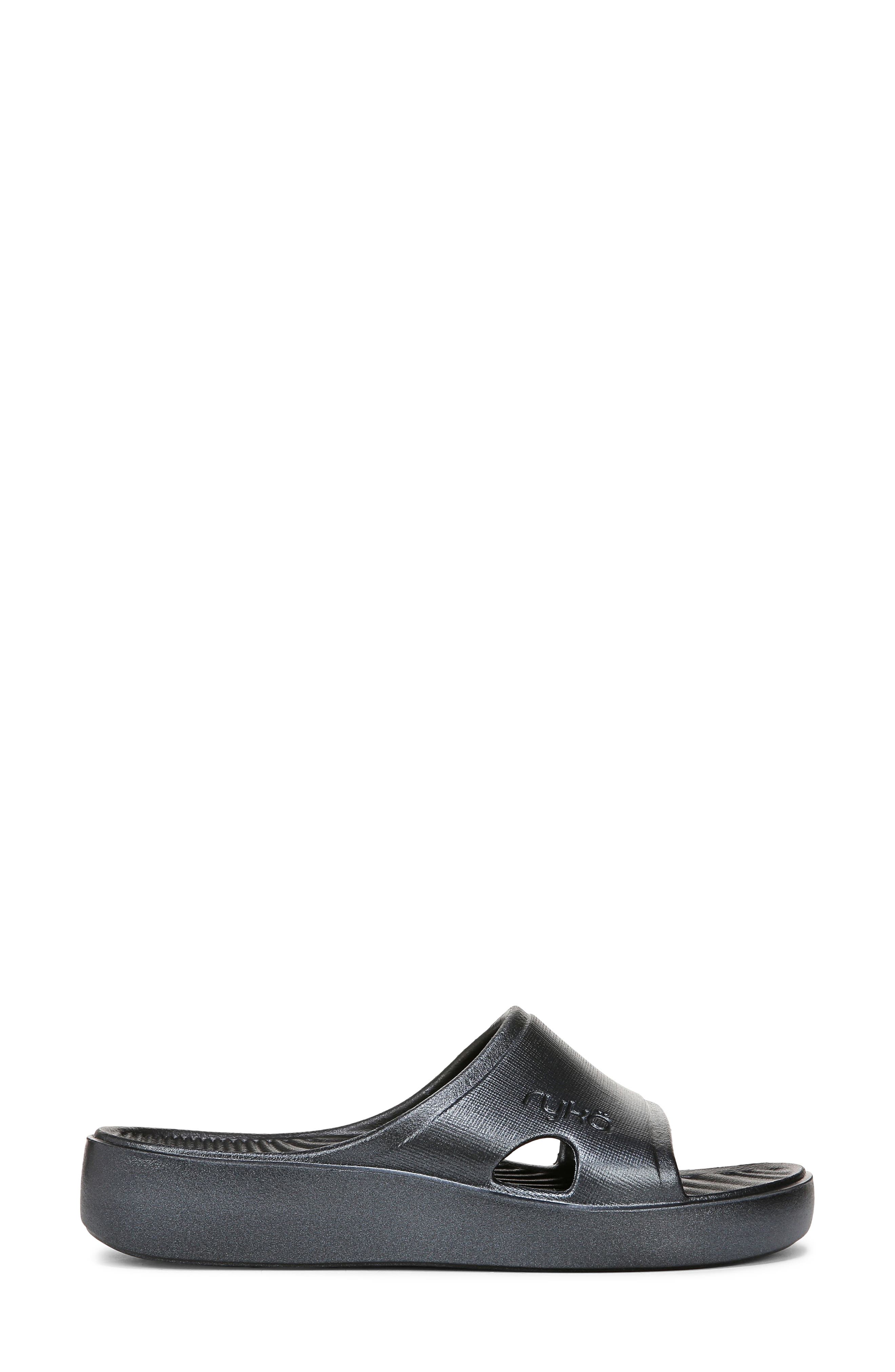 Rykä Soothe Slide Sandal, Alternate, color, Black Pearl