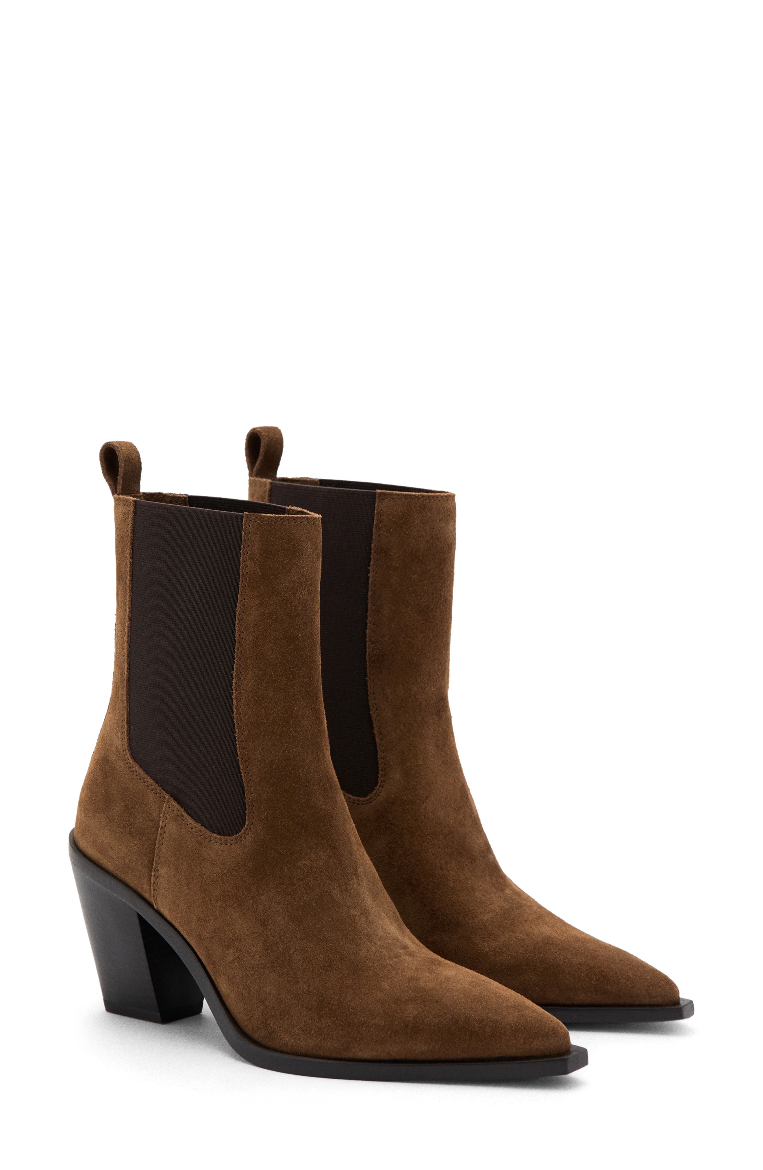 MANGO Suede Ankle Boot, Main, color, 