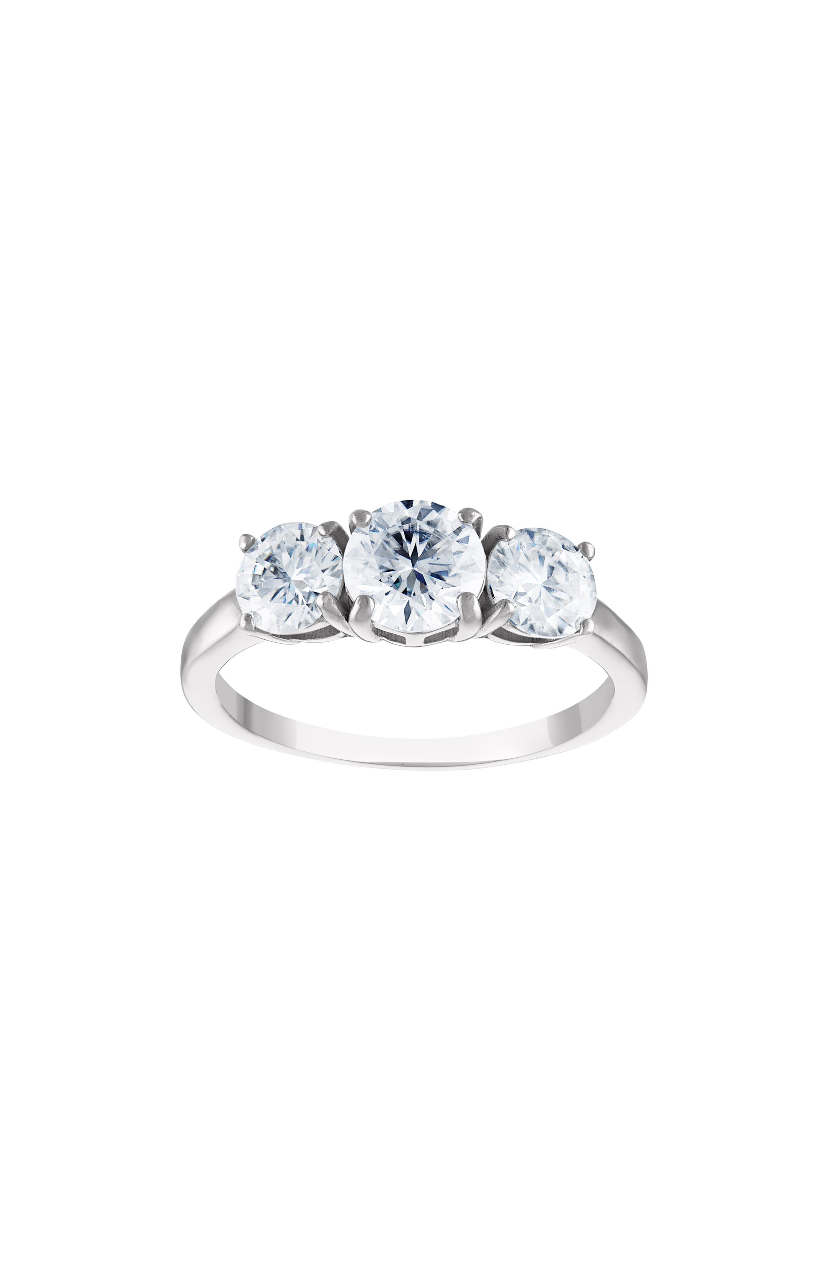 FZN Sterling Silver Lab Grown Moissanite Ring