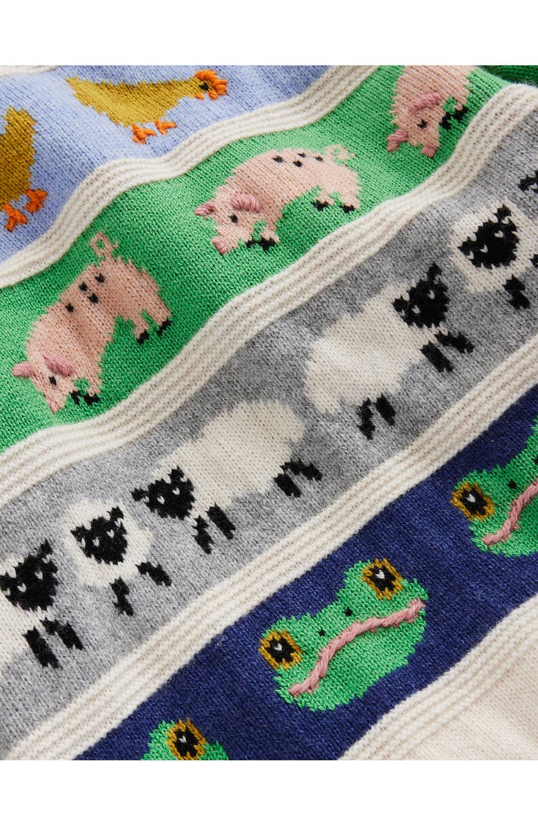 Mini Boden Kids' Farm Animals Crewneck Sweater, Alternate, color, 