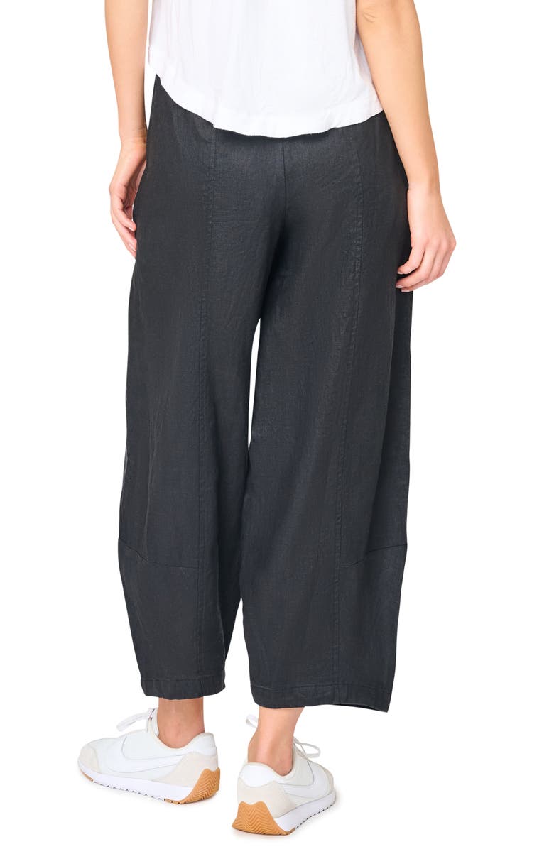 GIBSONLOOK Crop Barrel Leg Cotton Pants, Alternate, color, Black