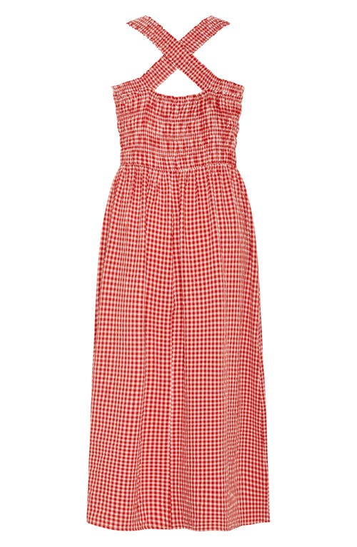 Shop City Chic Cute Gingham Maxi Sundress In Red Gingham