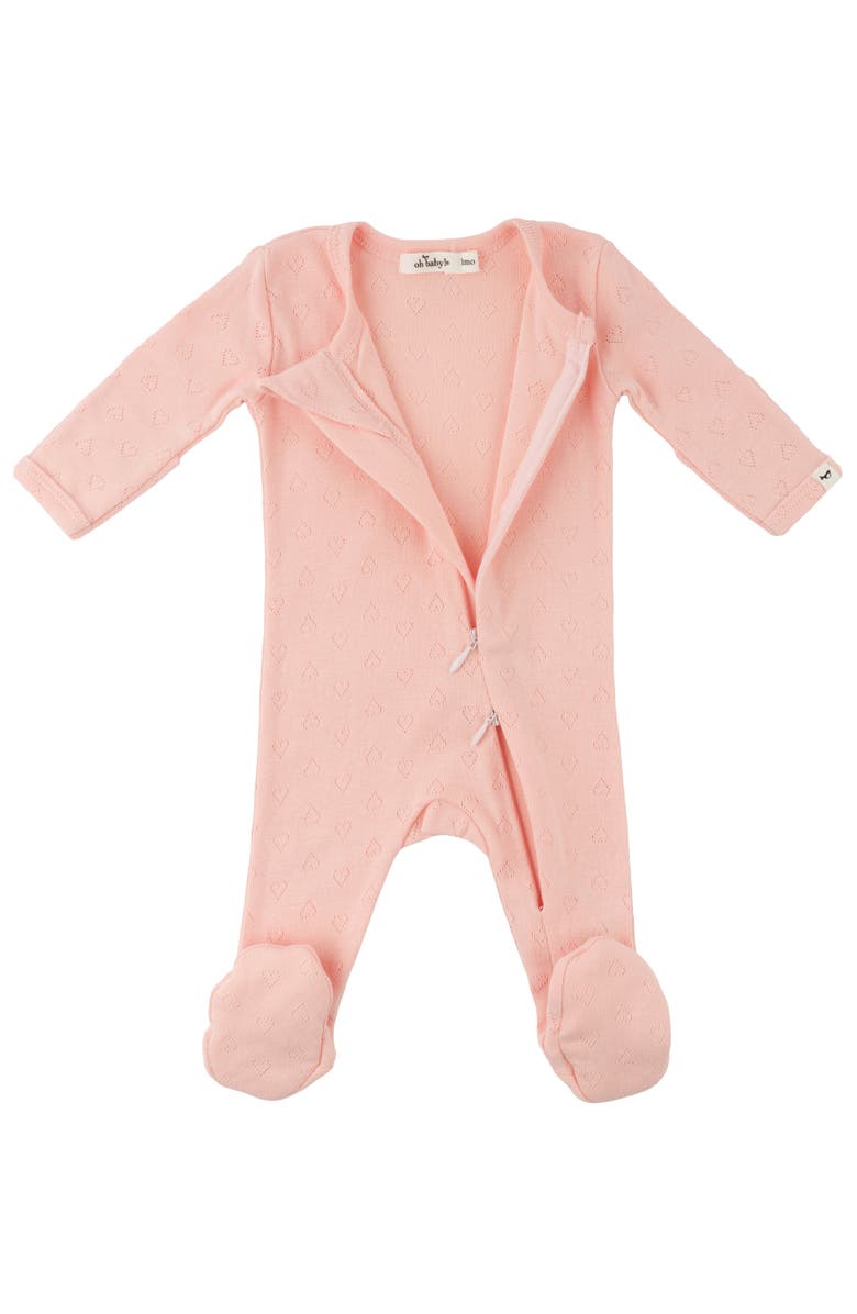 oh baby! Hearts Pointelle Footie, Alternate, color, Pink