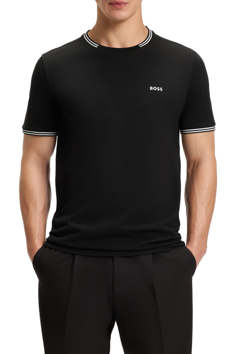 BOSS Taul Tipped Crewneck T-Shirt, Main, color, Black