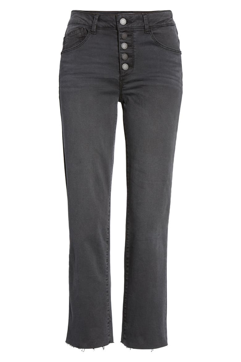 Button Fly Crop Jeans (Nordstrom Exclusive), Alternate, color, GREY