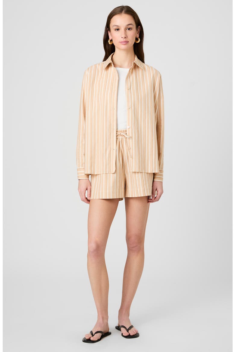 Linen Blend Stripe Shirt, Alternate, color, SANDLOT STRIPE