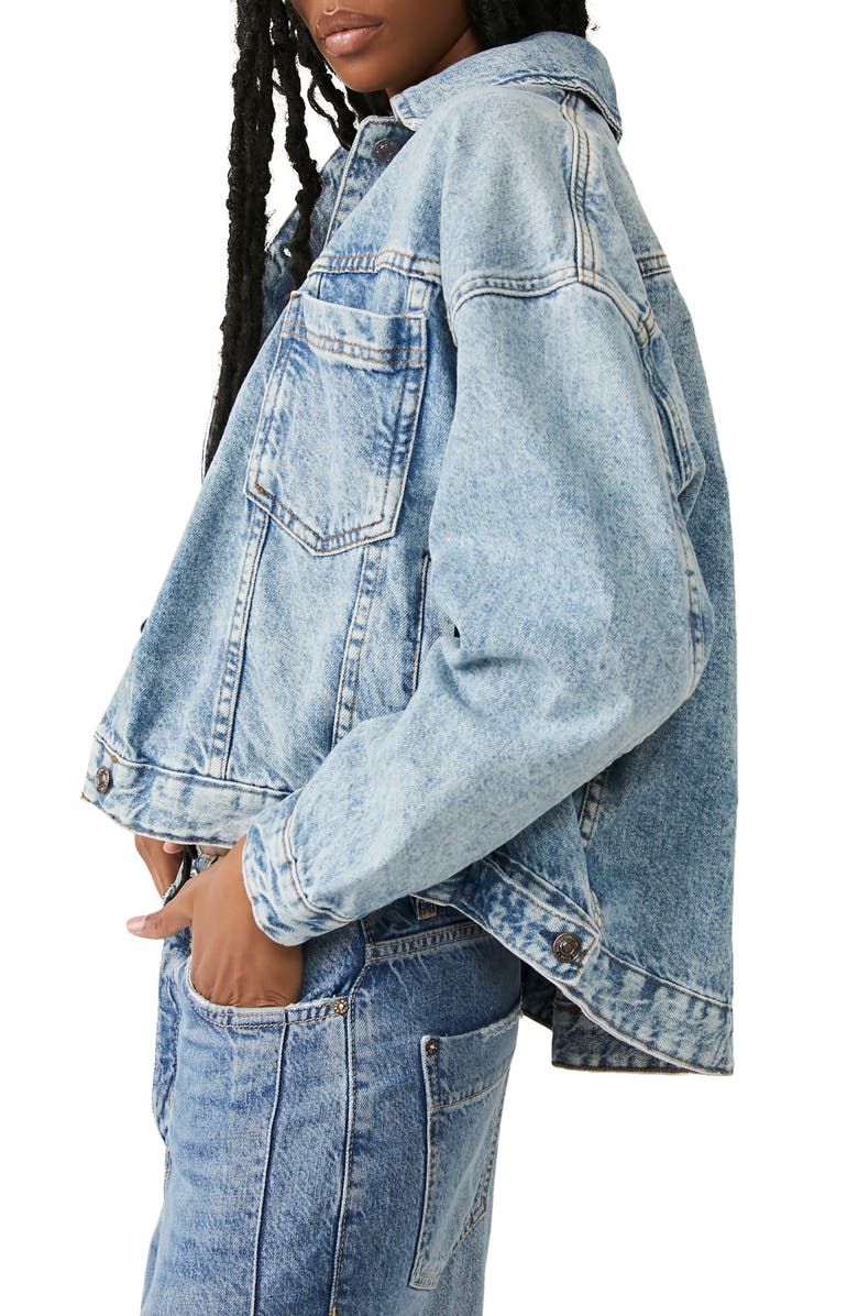 Free People We The Free Opal Swing Denim Trucker Jacket, Alternate, color, 