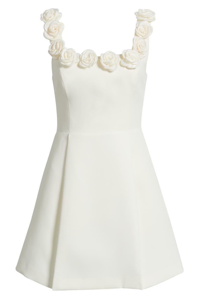 Rosette Trim Cocktail Minidress, Alternate, color, CREAM