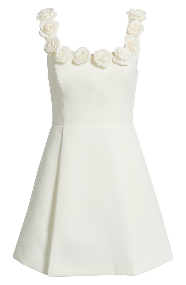 Lucy Paris Rosette Trim Cocktail Minidress, Alternate, color, Cream