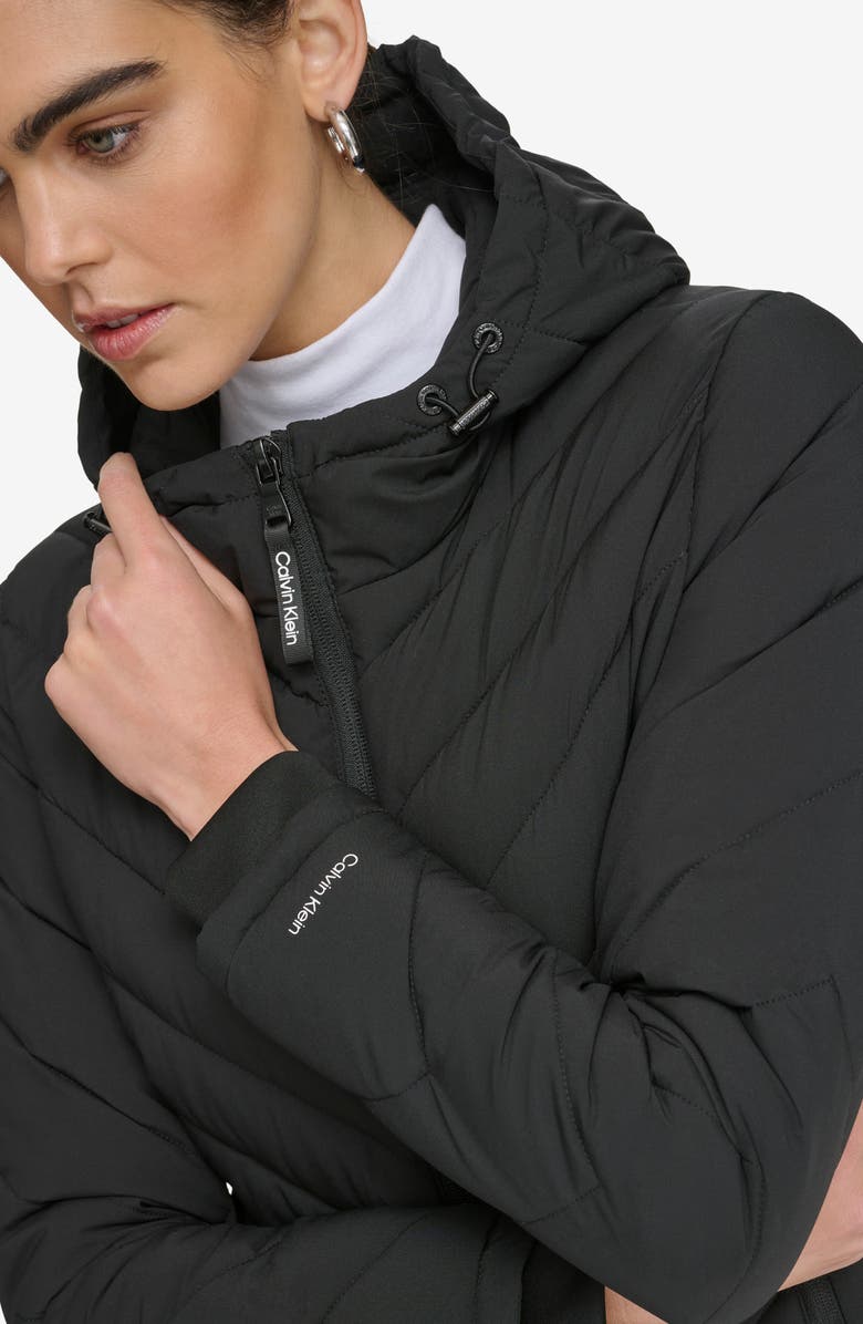 Calvin Klein Packable Chevron Quilt Scuba Puffer Jacket, Alternate, color, 