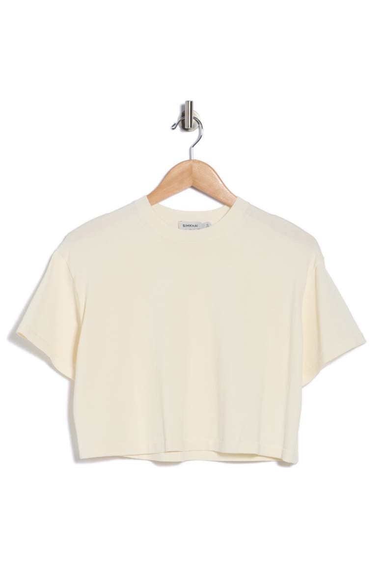 Simkhai Mavis Crop T-Shirt, Main, color, Ivory